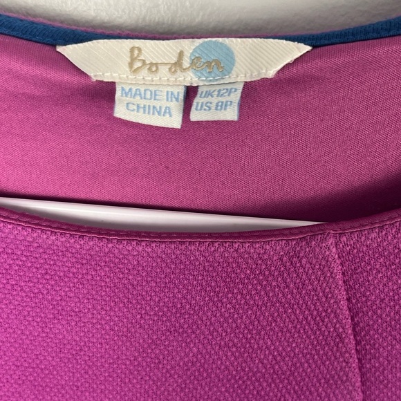 BODEN TEXTURED COTTON BLEND ORCHID LINDSEY PONTE DRESS size 8P - Picture 3 of 8